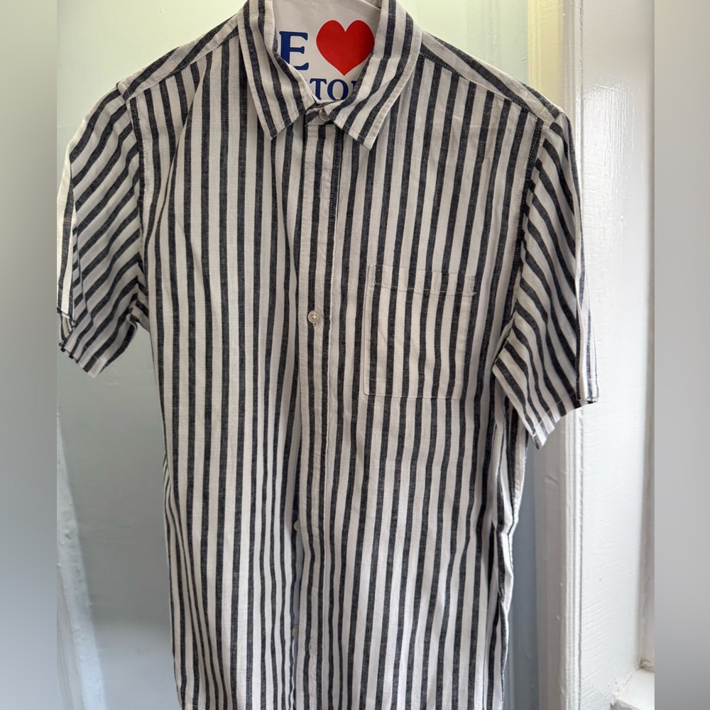 GAP Boys Linen Striped S/S Button Down